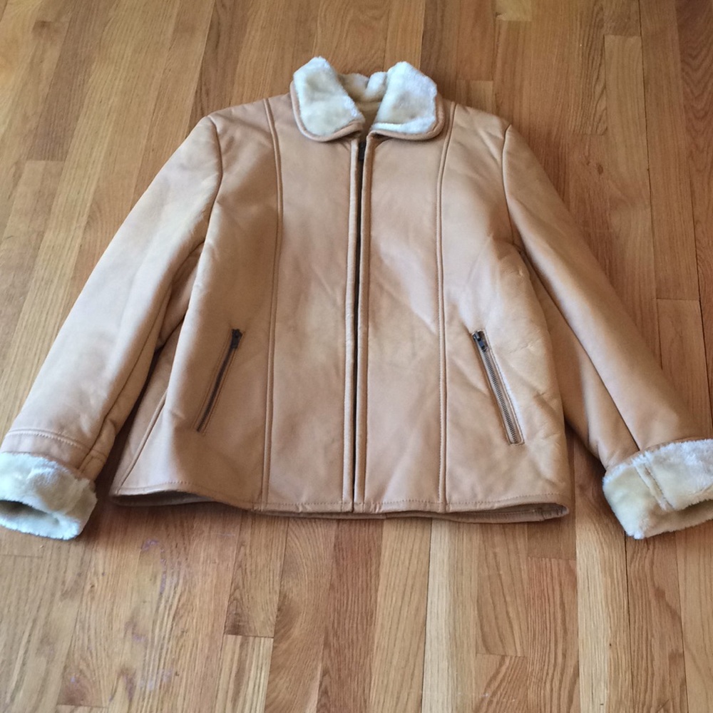 Springwell Leather Shearling Style Jacket Size Xl - image 2